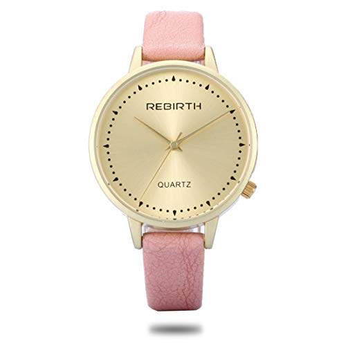 WarmHome Reloj Femenino El Nuevo Sencillo clásico Moda Reloj Sra Reloj De Venta Encantador Negocio Esfera Grande Cinturón Correa Rosa Dorado Puntero Redondo