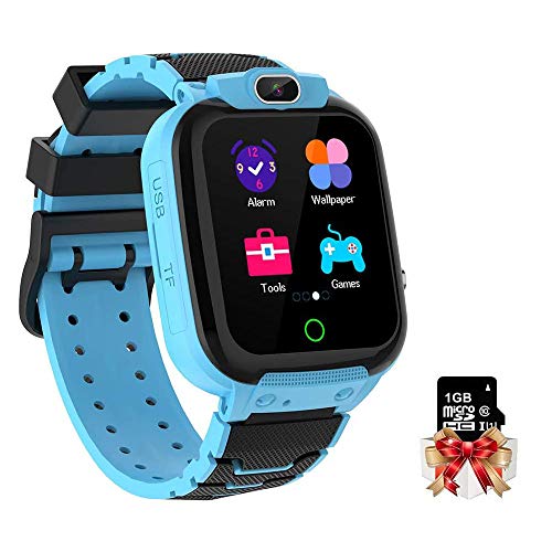 Winnes Reloj Inteligente para Niños, Prueba de Agua Smartwatch niños con Música,Juegos, Calculadora,Regalo de Cumpleaños Niños de 3 a 12 Niños Niñas (Blue)