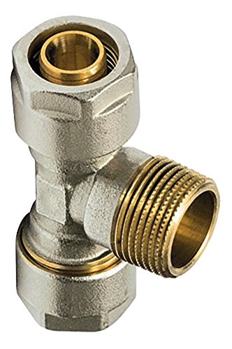 Wiroflex – Racor en T, incluye adaptador, Anillo, 26 x 3/4 x 26 mm, oro/plata/cromo/cobre, 26347 4