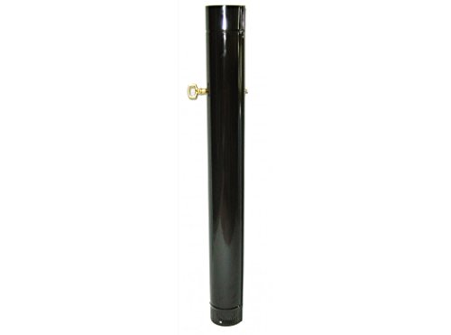 WOLFPACK LINEA PROFESIONAL 22011005 Tubo Estufa Negro Vitrificado de 100mm Con Llave de 25cm, Multicolor