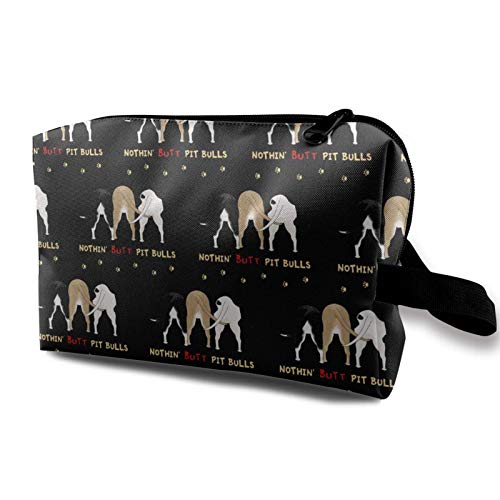 XCNGG Bolsas de maquillaje para mujeres y niñas, bolsa de cosméticos de moda, bonita bolsa de aseo de viaje, nada 'Butt Pit Bulls