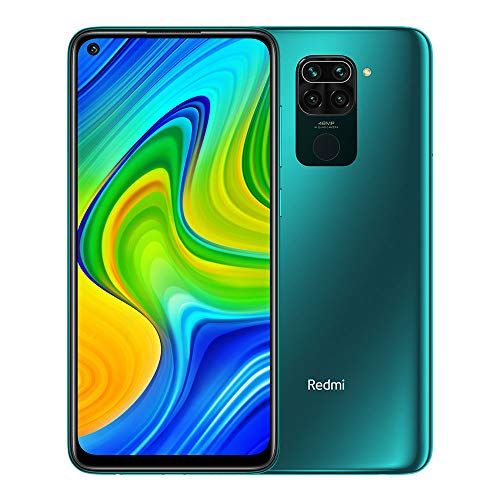 Xiaomi Redmi Note 9 - Smartphone de 6.53” FHD (DotDisplay, 3 GB RAM, 64 GB ROM, cámara Quad 48 MP, Hotshot 3.5 mm, Headphone Jack, batería de 5020 mAh) Forest Green [International Version]