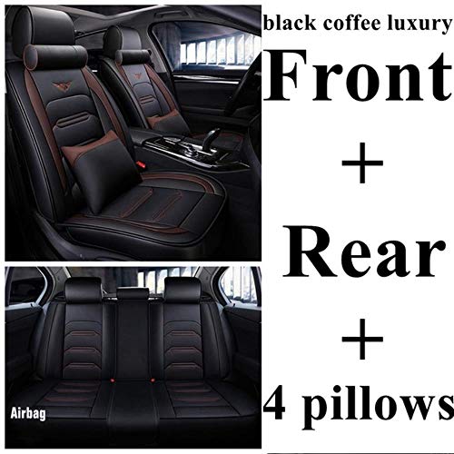 XINGBINGLE Fundas Asientos Coche Universales para Ford Focus 2 Fiesta Fusion Ranger Kuga Ecosport Explorer F-350 F-150 Escort Taurus Edge Super-Duty Accesorios Coche, Lujo del café Negro