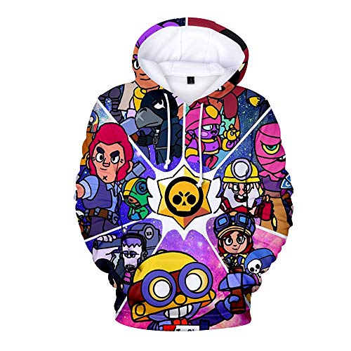 YCHY 3D Juego de Estrategia competitiva Impresión Pullover Sudaderas De Tendencia Hoodie Sweatshirt de Mangas Largas Bolsillos Unisex,140cm