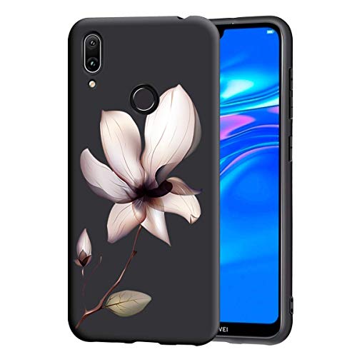 Yoedge Funda para Samsung Galaxy A21s 4G, Ultra Slim Cárcasa Silicona Negro con Dibujos Animados Diseño Patrón Antigolpes Grados Resistente Case Cover para Samsung Galaxy A21s 4G, Lotus Negro