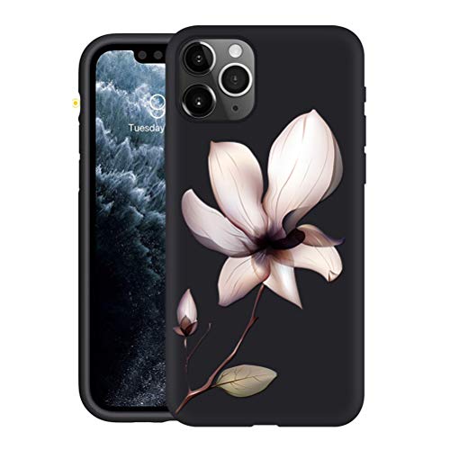 Yoedge Funda para Samsung Galaxy M31s 4G, Ultra Slim Cárcasa Silicona Negro con Dibujos Animados Diseño Patrón Antigolpes Grados Resistente Case Cover para Samsung Galaxy M31s 4G, Lotus Negro