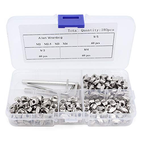 Yuhtech 180 Pcs Tuercas de T-ranura en T Tuercas de Acero de Carbono M3 M4 M5 T-Nut