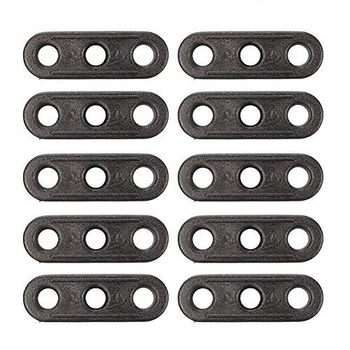 ZAK168 10 pcs Camping 3 Trous Corde Tendeur, Tente de réglage du Cordon Guyline tendeurs Ajusteur de Corde Tente de Camping Accessoire, Noir, Taille Unique