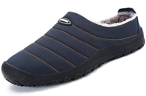 Zapatillas de Estar por Casa Mujer Hombre, Invierno Zapatos de Casa con Forro de Piel - Cálidas y Cómodas - con Suela Antideslizante para Exterior e Interior,Azul 42