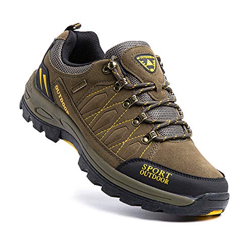 Zapatillas Trekking Hombre Antideslizantes Zapatos de Senderismo Transpirable Botas Montaña Bajas al Aire Libre 1 Verde Talla 42 EU