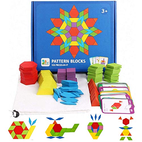 162 Piezas Viajes Tangram Puzzle Rompecabezas de Formas Geométricas Montessori Tangram Puzzle Para el Desarrollo Intelectual de Los Niños Rompecabezas de Colores para Niños con 24 Tarjetas de Diseño