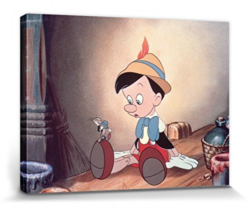 1art1 Pinocchio - Walt Disney Cuadro, Lienzo Montado sobre Bastidor (80 x 60cm)