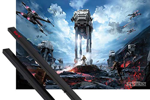 1art1 Star Wars Póster (91x61 cm) Battlefront, War Zone Y 1 Lote De 2 Varillas Negras