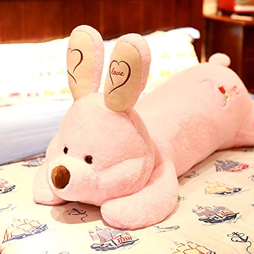 47-B Conejo De Peluche Juguetes, Lavable Adulto Que Abraza El Sueño, por Debajo De Algodón Animal De Peluche Almohada De Apoyo del Cuerpo, Cumpleaños (Color : Pink, Size : 70 cm)