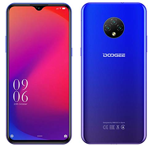 4G Smartphone Libre Android 10 (2020), Teléfono Móvil DOOGEE X95 Dual SIM, 6.52’’ Waterdrop Pantalla, Batería 4350mAh Carga Rápida, 2GB+16GB, 13MP+2MP+2MP+5MP, GPS WiFi, Reconocimiento Facial Azul