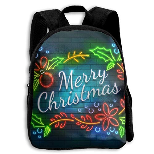 ADGBag Christmas Neon Anadem Children's Backpack Kids School Bag with Adjustable Shoulders Ergonomic Back Pad Perfect for School Security Sporting Events Mochila para niños