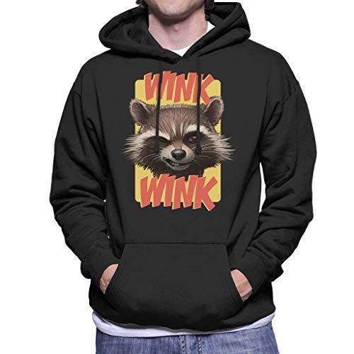 ADICOM Guardianes de la Galaxia Rocket Raccoon Wink Sudadera con Capucha para Hombre-XL