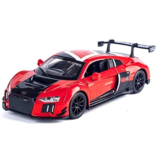 Aleación Niño Coche Deportivo 1:32 Scale Diecast Colección Modelo Metal Alloy Racing Coche para Audi R8 para LMS Pull Back Sound & LightToys Vehículo para niños pequeños niños niñas Regalo