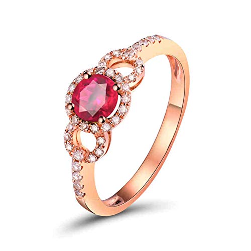 AmDxD no-metal-stamp (Fashion only) oro rosa de 18 K Round Brilliant Ruby