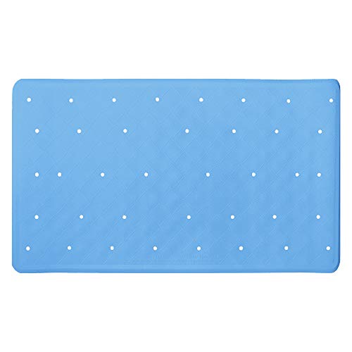 ANSIO Alfombrilla de baño Bañera Antideslizante Antimoho Alfombrilla de Ducha de Goma con Orificios de Drenaje y ventosas Lavable a máquina 40 x 70 cm / 15,8 x 27,7 Pulgadas - Azul