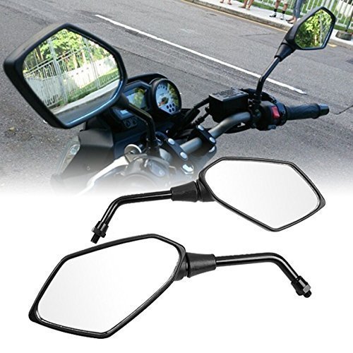 Anzene Espejo retrovisor de motocicleta universal apto