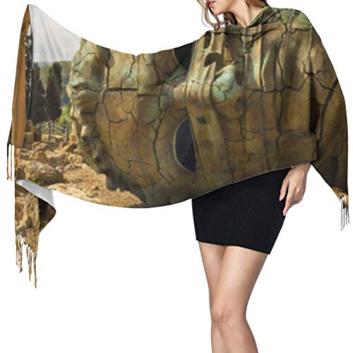 AOOEDM Agrigento Sicilia Famoso Valle Dei Templi Bufanda grande de cachemira Bufanda de cachemira para mujer Chal para mujer Abrigo de 77 'x27' / 196x68cm Grande Pashmina suave extra cálido