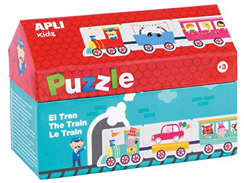 APLI Kids- Tren Puzle Casita, 20 Piezas, Multicolor (16485)