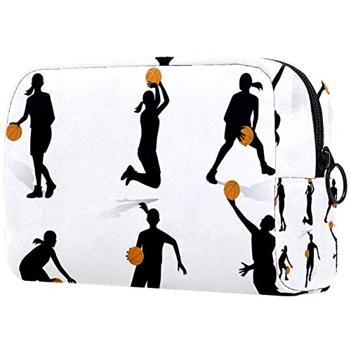 ATOMO Bolsa de maquillaje, bolsa de viaje cosmética grande bolsa de aseo organizador de maquillaje para mujeres, jugador de baloncesto femenino