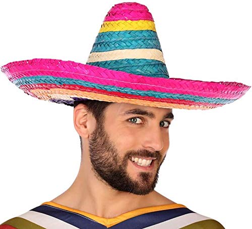 Atosa-59006 Sombrero Mexicano Paja, multicolor, única (59006)