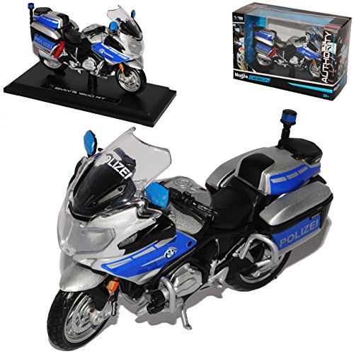 B-M-W R1200RT - Maisto de policía (escala 1/18), color plateado y azul