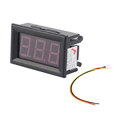 Ballylelly Pantalla LED Alta precisión de medición Mini voltímetro Digital 0-100V Vehículos LED Rojos Medidor de Panel de Voltaje del Motor