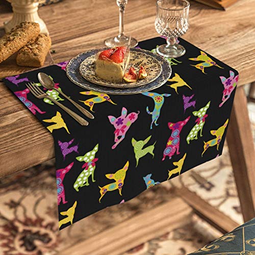 Beauty-Design Servilletas de tela – Juego de 4 servilletas de cena Happy Chihuahua – Tela reutilizable y lavable servilletas de mesa para hogar, restaurante, fiesta, 50 x 50 cm