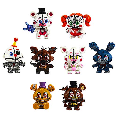 BESTZY Five Nights at Freddy's, 8pcs Five Nights At Freddy Modelo de decoración Modelo de personaje animado Regalo (6.5cm)