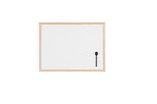 Bi-Office Budget - Pizarra blanca magnética con marco de madera de pino, 60 x 45 cm