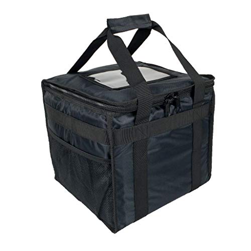 Bolsa de comida caliente para pizza, comida para llevar, restaurante, picnic, indio, chino, Kebabs, catering, bolsa de entrega, aislamiento térmico 32x32x30cm HFB30L - negro