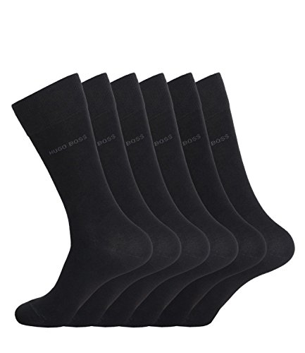 BOSS Hugo Hombre Calcetines Medias Negocios Todo Terreno Rs Sp 50274157 6 Pares - Negro, 39-42