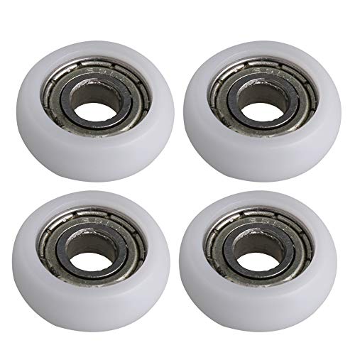 BQLZR blanco 695ZZ esf¨¦rico Arc Coated fuera de 17 mm Dia Gu¨ªa de polea rueda de rodamiento de bolas para la ventana de la puerta Pack de 4