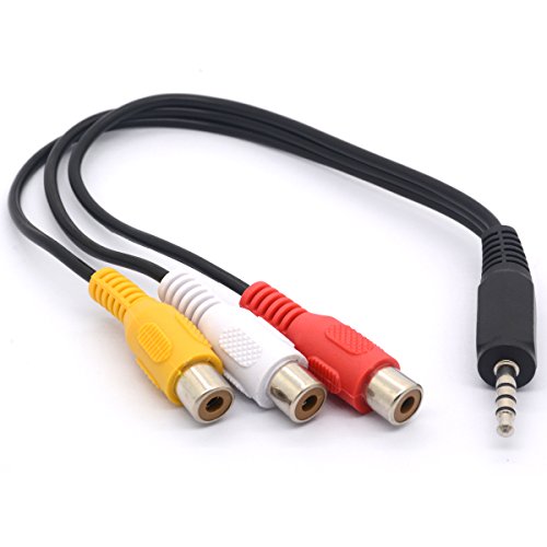 Cable divisor de audio de 3,5 a RCA de 3,5 mm Mini de 1/8 pulgadas TRS estéreo macho a 3 RCA hembra, cable adaptador – 25 cm