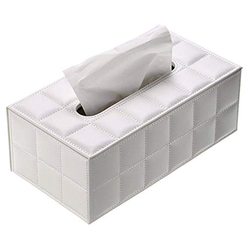 Caja de pañuelos de piel sintética rectangular dispensador de papel con parte inferior magnética