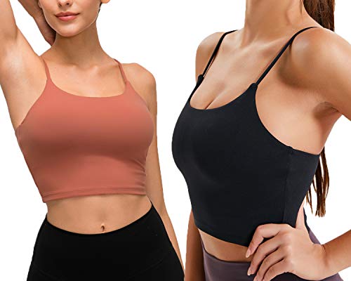 CALHOUN Sujetador deportivo para mujer, cómodo sujetador deportivo push-up, chaleco deportivo para entrenamiento, yoga, fitness, jogging black+loto color S