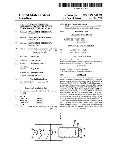 Capacitive micro-machined ultrasound transducer device with charging voltage source: United States Patent 9950342 (English Edition)