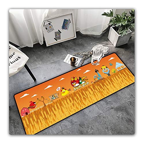 CCDZ Angry Birds área Rectangular Rug, la decoración casera Moderna Antideslizante Rug, Conveniente for el Sitio y niños Que Viven de Dormitorio 12.2 (Size : 80x160cm)