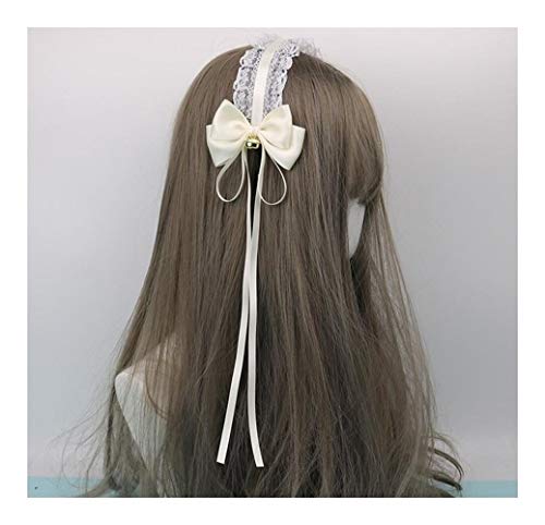 chenyou Diadema Tocado Muerto Oscuro Pelo Dulce con Animado Meng Niang Maid Accesorios For El Cabello Cintas para el Pelo (Color : White Rice)