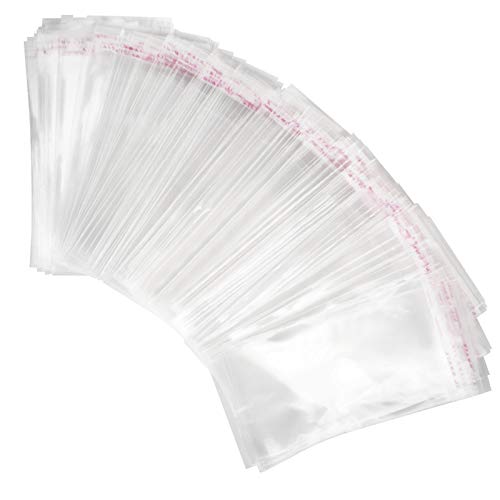 Chudian 400pcs Bolsas de Celofán Transparentes Plastico (8*16cm) Bolsas de Celofan Autoadhesivas Bolsas Plastico OPP con Adhesivo para Regalos Caramelo, Galletas de Boda, Chocolates, Bocadillos