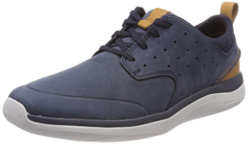 Clarks Garratt Lace, Zapatos de Cordones Derby para Hombre, Azul (Navy Nubuck-), 42.5 EU