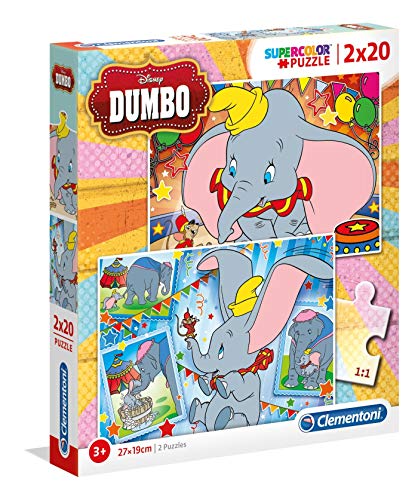 Clementoni- Disney Dumbo Puzzles, 2x20 Piezas, Multicolor (24756)