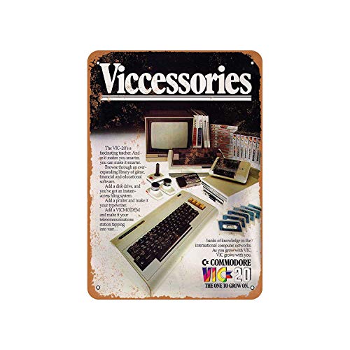 Commodore Vic-20 Computer Accessories Vintage Aluminum Metal Signs Tin Plaques Wall Poster For Garage Man Cave Cafee Bar Pub Club Shop Outdoor Home Decoration 12"x8"