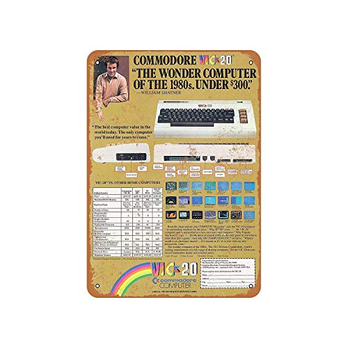 Commodore Vic-20 Computer Vintage Aluminum Metal Signs Tin Plaques Wall Poster For Garage Man Cave Cafee Bar Pub Club Shop Outdoor Home Decoration 12"x8"