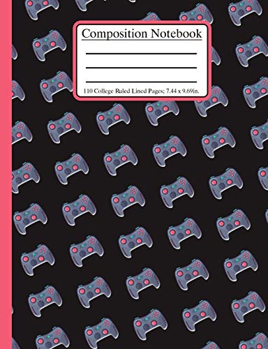 Composition Notebook College Ruled: Video Gamers Gaming Pattern; 110 Blank Lined Pages; 6 x 9 inches