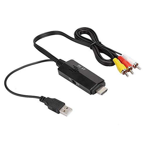 Convertidor HDMI a AV, Cable convertidor HDMI a RCA, 480 i 576 i Cable convertidor de Video Macho a Macho para TV, VHS, VCR, quemadores de DVD